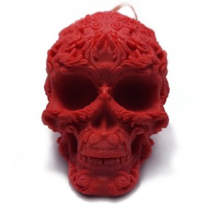 Kerze Roter Totenkopf