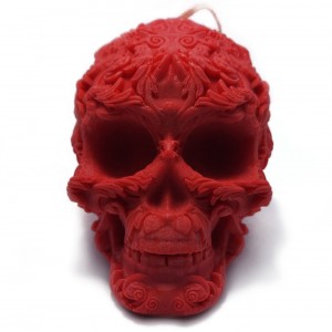 Candle Red Skull