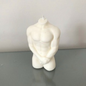"White Muscular Man Candle"