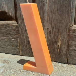 Pillar Candle Geometric Orange