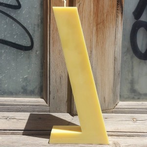 Pillar Candle Geometric Yellow