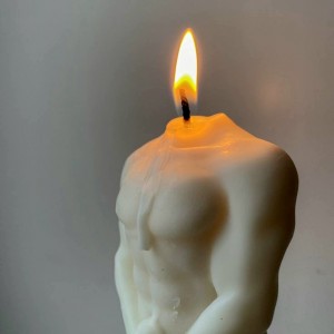 Body Candle White Muscular Man